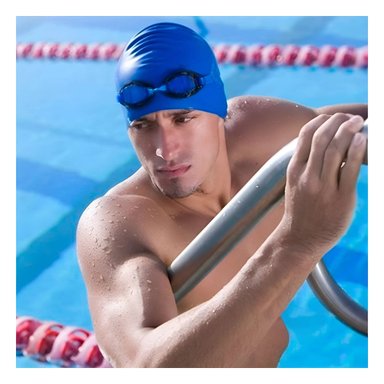 GORRO CABEZA NATACIÓN RYBIU MG-SC-4602 EN AZUL + LIGAS REGALO