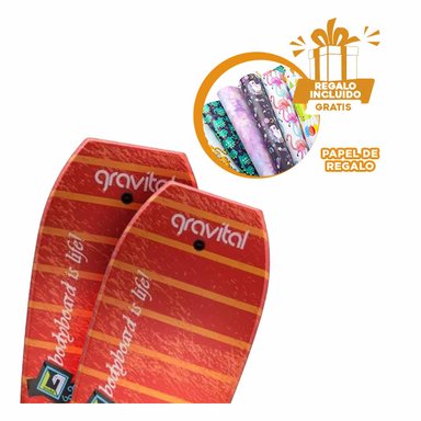 TABLA NATACIÓN RYBIU INNOVADORA 42 ANARANJADO RAYAS + PAPEL REGALO