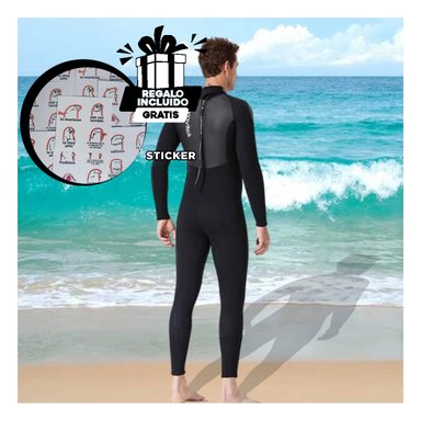 TRAJE BAÑO NATACIÓN HOMBRE RYBIU 61130-M NEGRO VERSATIL + REGALO STICKERS