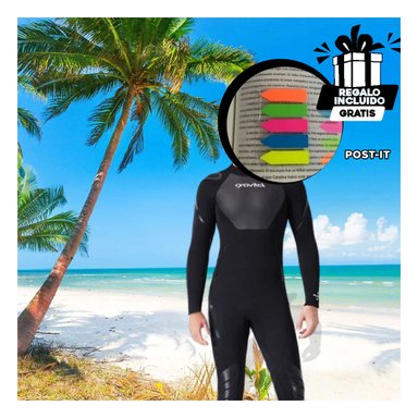 CONJUNTO NATACIÓN HOMBRE RYBIU 61130-M NEGRO COMPLETA + BANDERITAS ADHESIVAS