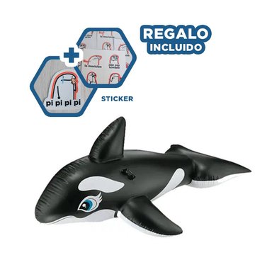 FLOTADOR RYBIU UTIL PARA PLAYA EN FORMA DE ORCA + REGALO STICKERS