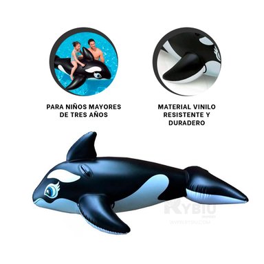 INFLABLE RYBIU FACIL DE INFLAR DISEÑO DE ORCA + GIFT MINIAGENDA - 3