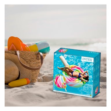 INFLABLE RYBIU 58753EU MULTICOLOR SENCILLO Y COMODO EN CARAMELO + GIFT STICKERS