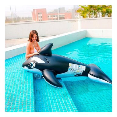 INFLABLE RYBIU LIGERO Y COMPACTO FORMA DE ORCA + REGALO STICKERS