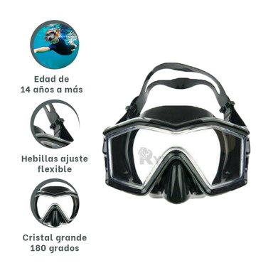 LENTES NATACIÓN RYBIU 55982 COMODOS NEGRO + BANDERITAS ADHESIVAS