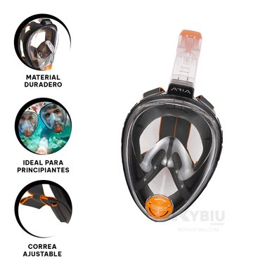 CARETA NATACIÓN RYBIU MG-BHC01-F RESISTENTE NEGRO + REGALO LIGAS PEINAR