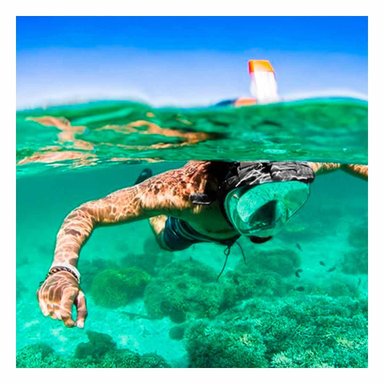 CARETA NATACIÓN RYBIU MG-BHC01-F ENTORNO ACUÁTICO NEGRO + LIGAS REGALO