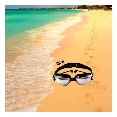 LENTES NATACIÓN RYBIU MG-HN72A TRANSLUCIDAS NEGRO + ENVOLTORIO REGALO