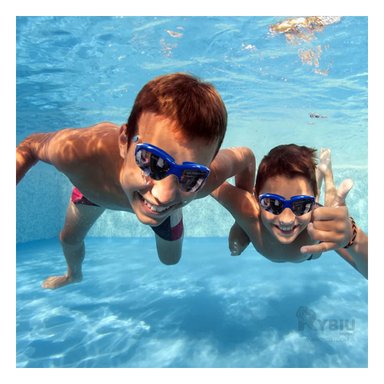 LENTES NATACIÓN RYBIU MG-HN72A ANTINIEBLA AZUL + PAPEL REGALO