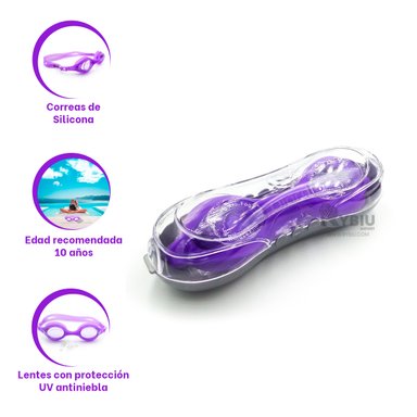 ANTEOJOS PRACTICAS DE COLOR MORADO Y+BANDERITAS ADHESIVAS