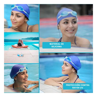 GAFAS NATACION RYBIU MG-FD590 CELESTE FLEXIBLES + POST-IT ADHESIVOS