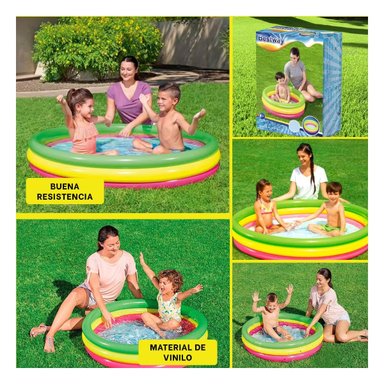 ESPACIO ACUATICO INFANTIL DE AGUA ARCOIRIS 1.52 X 30 CM PARA JUEGOS Y+LIGAS REGALO - 5