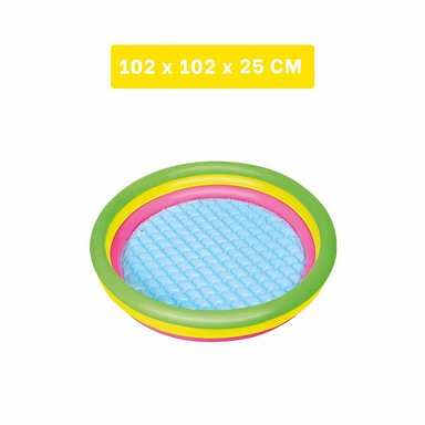 PISCINA INFANTIL PARA VERANO ARCOIRIS 1.02 X 25 CM CON COLORES VIVOS Y+LIGAS REGALO - 4