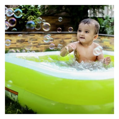 PISCINA DE AGUA ACOLCHADA 85X85X23CM VERDE PARA JUEGOS INFANTILES Y+PAPEL REGALO - 3