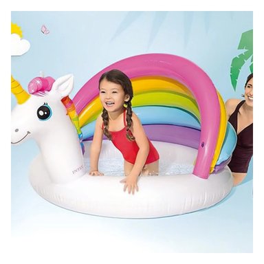 PILETA BEBE UNICORNIO 1,27 X 1,02 X 69 CM INFLABLE CON DISENO UNICORNIO Y+LIGAS REGALO - 1