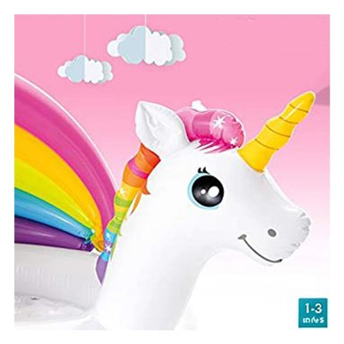 PILETA BEBE UNICORNIO 1,27 X 1,02 X 69 CM INFLABLE CON DISENO UNICORNIO Y+LIGAS REGALO - 2