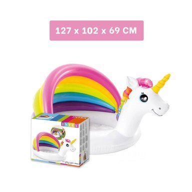 PILETA BEBE UNICORNIO 1,27 X 1,02 X 69 CM INFLABLE CON DISENO UNICORNIO Y+LIGAS REGALO - 4