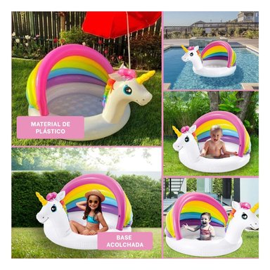 PILETA BEBE UNICORNIO 1,27 X 1,02 X 69 CM INFLABLE CON DISENO UNICORNIO Y+LIGAS REGALO - 5