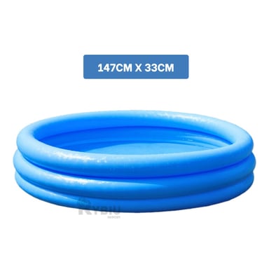 PILETA CON ESPACIO AMPLIO EN AZUL Y+BANDERITAS ADHESIVAS - 1