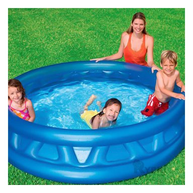 PILETA DE AIRE CON COLOR CELESTE Y+BANDERITAS ADHESIVAS - 3