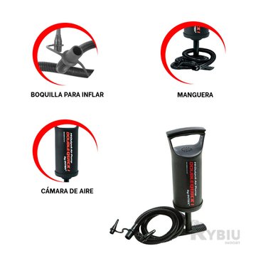 INFLADOR RYBIU 68612 BOMBA PORTATIL NEGRO + REGALO LIGAS PEINAR
