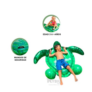 INFLABLE DE DISEÑO DE TORTUGA VERDE Y+REGALO AGENDITA - 3