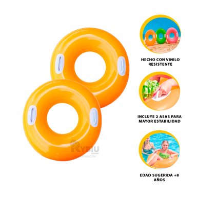 SALVAVIDAS RYBIU 59258NP NARANJA LIGERO CON ASA 76CM + GIFT STICKERS