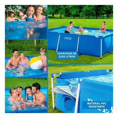 ALBERCA RECTANGULAR PARANTE GRANDE 260X160X65 CM PARA USO FAMILIAR Y+LIGAS REGALO - 5