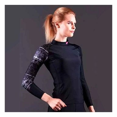 REMERA RYBIU C-W17LS-BKL NEGRO DEPORTE TALLA M + LIGAS REGALO