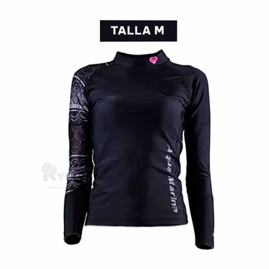 REMERA RYBIU C-W17LS-BKL NEGRO FLEXIBLE TALLA M + REGALO LIGAS PEINAR
