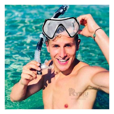 SET NATACIÓN RYBIU M-15265/S145 SEGURO LENTE VIDRIO + GIFT STICKERS