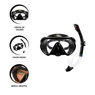 SET NATACIÓN RYBIU MG-3266S14 BAJO EL MAR 2 PIEZAS NEGRO + REGALO AGENDITA