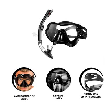 EQUIPO NATACIÓN RYBIU M-15265/S145 EXPLORADORES ACUÁTICOS NEGRO + REGALO STICKERS