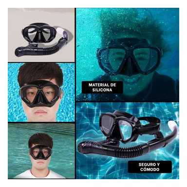 SET NATACIÓN RYBIU W-MK110 FUNCIONAL Y AJUSTABLE NEGRO + POST-IT ADHESIVOS