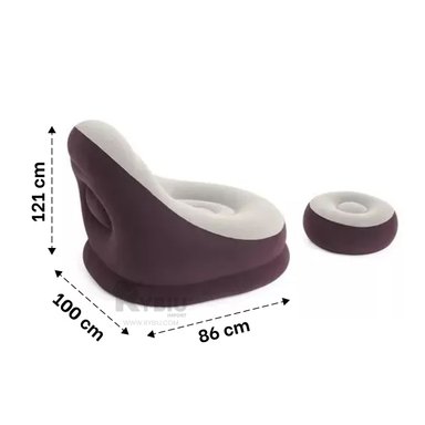 SILLON RYBIU PRACTICO DE GUINDA OSCURO + ENVOLTORIO DE REGALO - 5