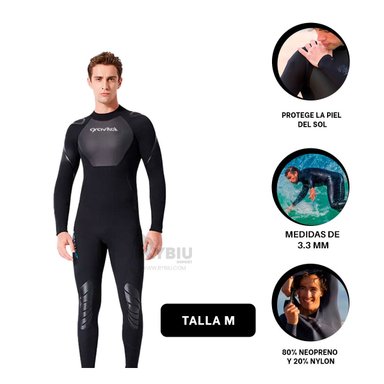 TRAJE BAÑO NATACIÓN HOMBRE RYBIU 61130-H 3.3MM AZUL VERSATIL + BANDERITAS ADHESIVAS