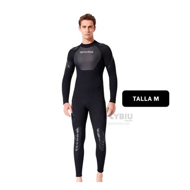 TRAJE BAÑO NATACIÓN HOMBRE RYBIU 61130-H 3.3MM AZUL COMODA + REGALO LIGAS PEINAR