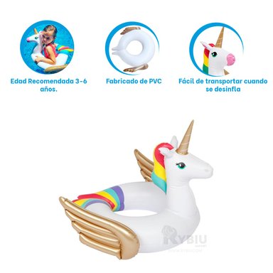 UNICORNIO PARA AVENTURAS ACUATICAS BLANCO Y+PAPEL DE REGALO - 2