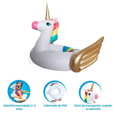 UNICORNIO PARA AVENTURAS ACUATICAS BLANCO Y+PAPEL DE REGALO - 3