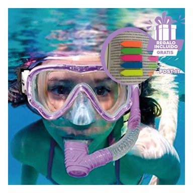 VISOR NATACIÓN RYBIU 55916 PRACTICO CHICO SUTIL LILA + BANDERITAS ADHESIVAS