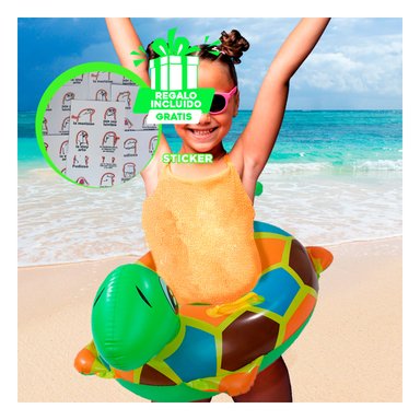 FLOTADOR RYBIU MULTICOLOR BOYA LLAMATIVA PLAYA TORTUGA + REGALO STICKERS