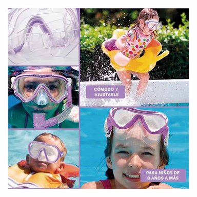 MÁSCARA NATACIÓN RYBIU 55916 BUSCEAR MODERNO LILA + LIGAS REGALO - 5