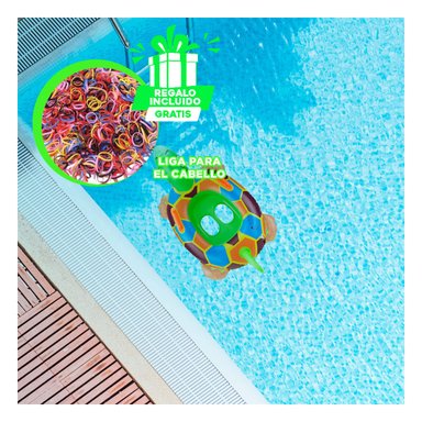 FLOTADOR RYBIU MULTICOLOR AGUA TORTUGA + REGALO LIGAS PEINAR