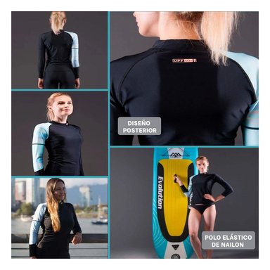 PRENDA CASUAL ELASTICO NAILON MUJER CELESTE NEGRO PARA USO DIARIO Y+POST IT