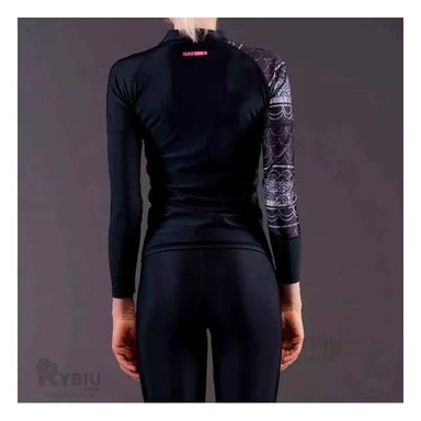 REMERA RYBIU C-W17LS-BKS NEGRO FLEXIBLE TALLA S + REGALO LIGAS PEINAR