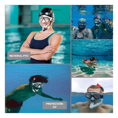 SET ACCESORIOS PISCINAS 10GTEK 55657 NEGRO FUNCIONAL BUCEO + POST-IT ADHESIVOS