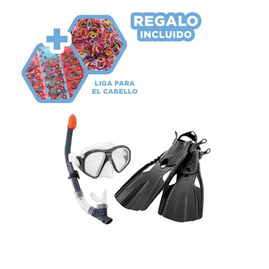SET ACCESORIOS PISCINAS RYBIU 55657 NEGRO PRACTICO + REGALO LIGAS PEINAR