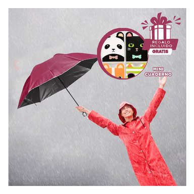 PARAGUAS RYBIU VE30203 TODO TIPO CLIMA + GIFT MINIAGENDA ROJO
