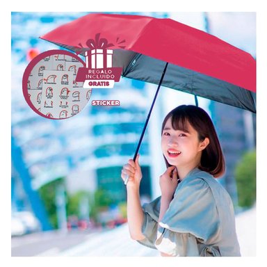 PARAGUAS RYBIU VE30203 CON CIERRE INVERTIDO + REGALO STICKERS ROJO