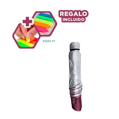 SOMBRILLA RYBIU VE30203 COBERTURA FACIL DESPLEGAR + BANDERITAS ADHESIVAS ROJO